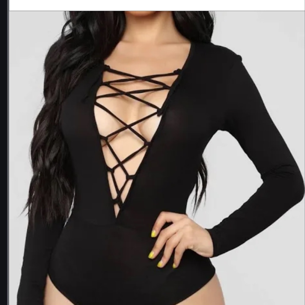 Elegant Black Lace-Up Women's Top